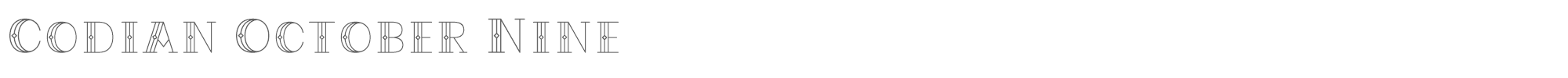 Sample characters Codian October Nine Font